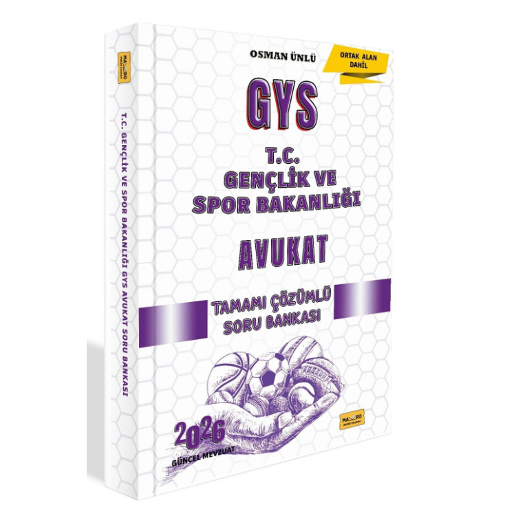 2026 T.C. Gençlik ve Spor Bakanlığı GYS Avukat Tamamı Çözümlü Soru Bankası Makro Kitap