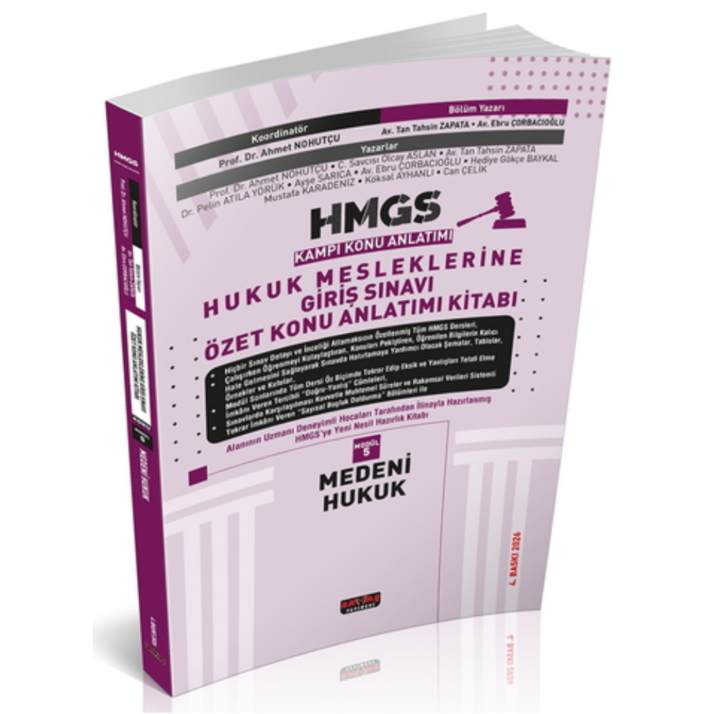 HMGS Özet Konu Anlatımı Medeni Hukuk Savaş Yayınları 2026