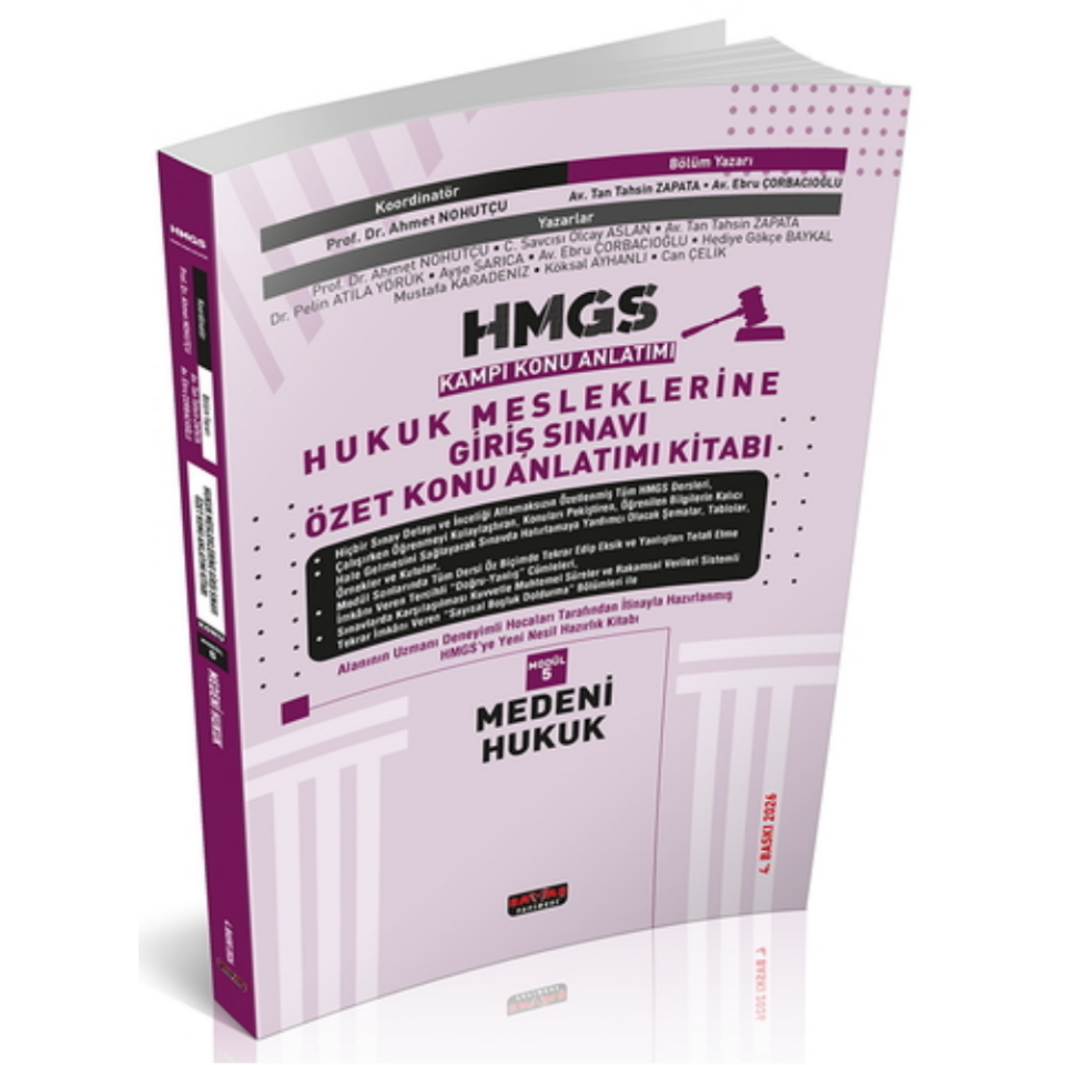 HMGS Özet Konu Anlatımı Medeni Hukuk Savaş Yayınları 2026