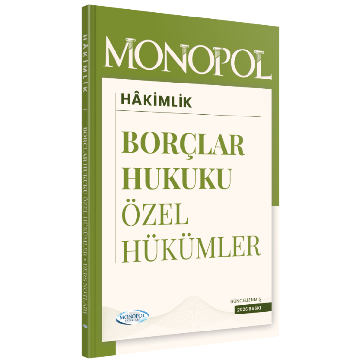 2026 Hakimlik Borçlar Hukuku Özel Hükümler Ders Notları Monopol Yayınları