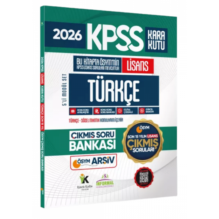 2026 FULL Lisans KPSS Lisans Türkçe Kara Kutu ÖSYM Çıkmış Soru Bankası Son 15 Yıl (Sadece Lisans) İnformal Yayınları