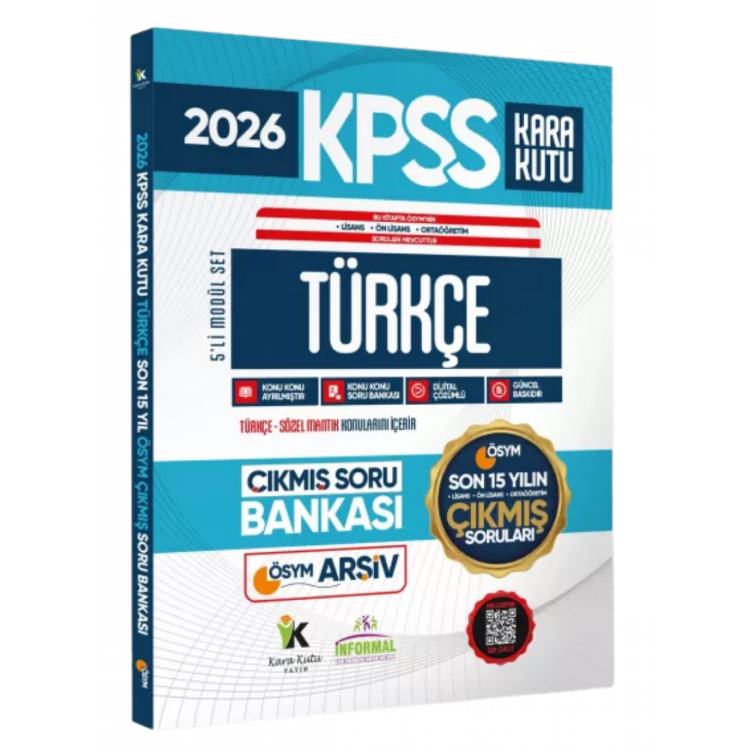 2026 FULL KPSS Lisans-Önlisans-Ortaöğretim Türkçe’nin Kara Kutusu ÖSYM Çıkmış Soru Bankası Son 15 Yıl İnformal Yayınları