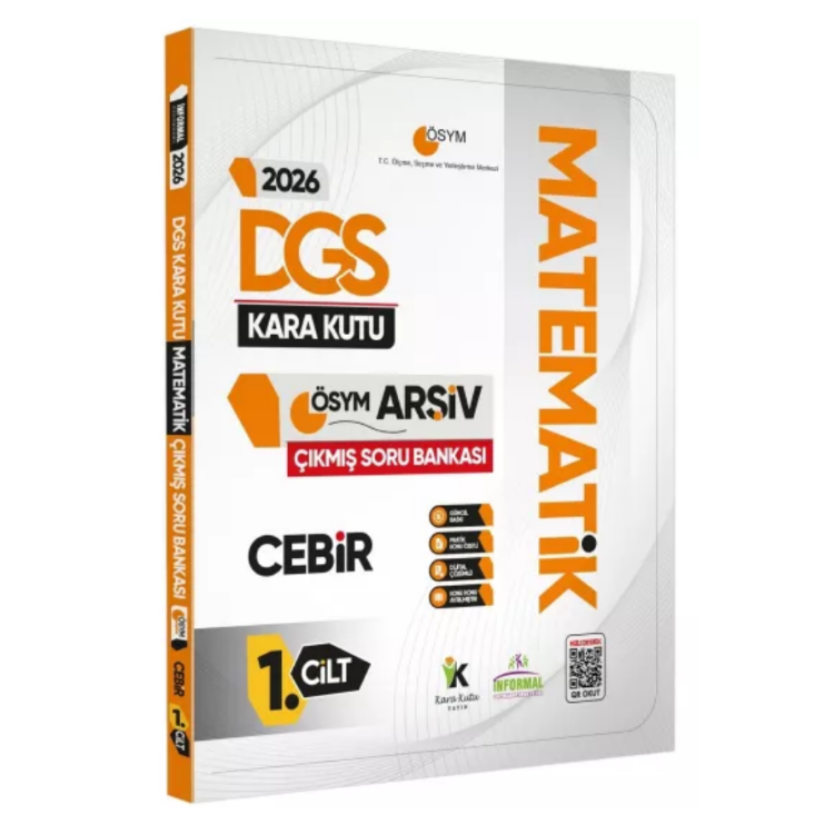 2026 DGS MATEMATİK Kara Kutusu 1.Cilt CEBİR ÖSYM Çıkmış Soru Bankası Konu Özetli Dijital Çözümlü İnformal Yayınları