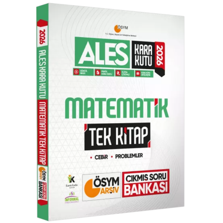 2026 ALES Kara Kutu Matematik TEK KİTAP ÖSYM Arşiv Çıkmış Soru Bankası Konu Özetli Dijital Çözümlü İnformal Yayınları