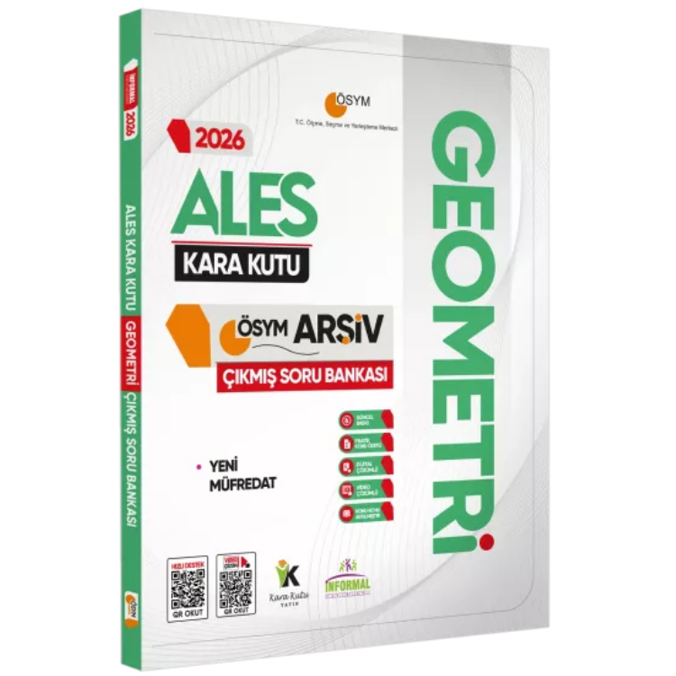 2026 ALES GEOMETRİNİN Kara Kutusu ÖSYM Çıkmış Soru Havuzu Bankası Konu Özetli Video/PDF Çözümlü İnformal Yayınları