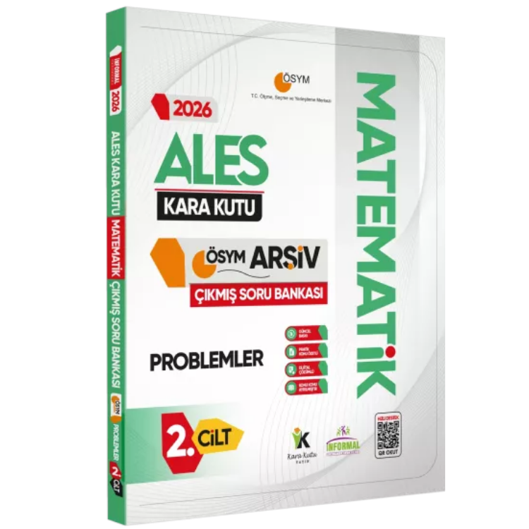 2026 ALES MATEMATİK Kara Kutusu 2.Cilt PROBLEMLER ÖSYM Çıkmış Soru Bankası Özetli Dijital Çözümlü İnformal Yayınları