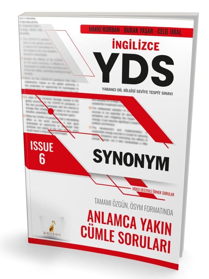 YDS İngilizce Synonym Issue 6 Anlamca Yakın Cümle Soruları   Pelikan Yayınevi