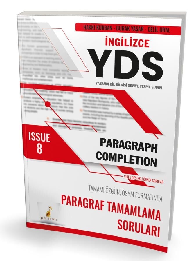 YDS İngilizce Paragraph Completion Issue 8 Pelikan Yayınevi