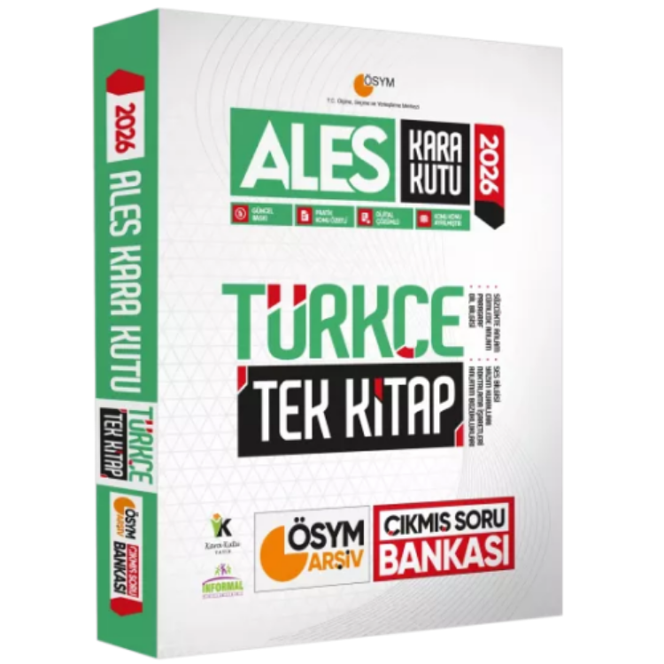 2026 ALES Kara Kutu Türkçe TEK KİTAP ÖSYM Arşiv Çıkmış Soru Bankası Konu Özetli Dijital Çözümlü İnformal Yayınları