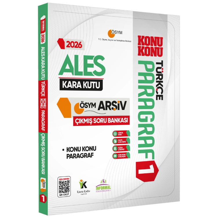 2026 ALES Türkçenin Kara Kutusu PARAGRAF 1 KONU KONU ÖSYM Çıkmış Soru Bankası Konu Özetli Çözümlü İnformal Yayınları