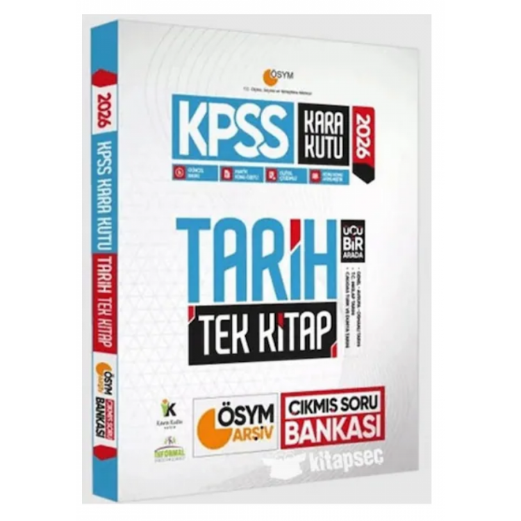 2026 KPSS Kara Kutu Tarih TEK KİTAP ÖSYM Arşiv Çıkmış Soru Bankası Konu Özetli Dijital Çözümlü İnformal Yayınları