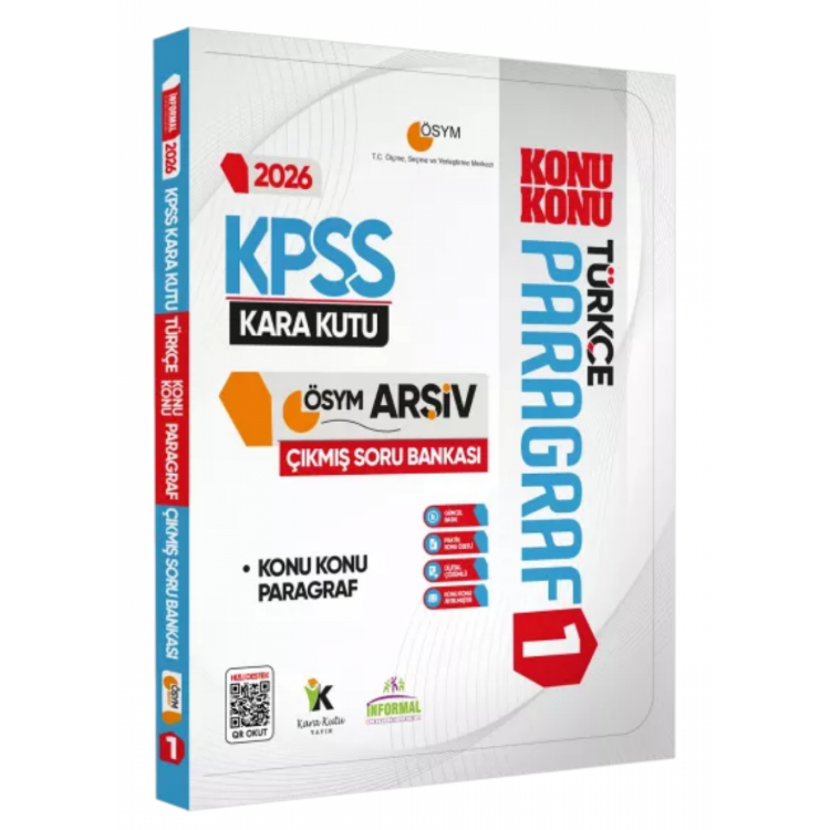 2026 KPSS Türkçenin Kara Kutusu PARAGRAF 1 KONU KONU ÖSYM Çıkmış Soru Bankası Konu Özetli Çözümlü İnformal Yayınları