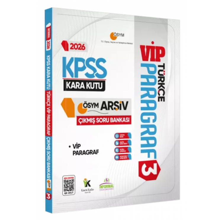 2026 KPSS Türkçenin Kara Kutusu PARAGRAF 3 VİP ÖSYM Çıkmış Soru Havuzu Bankası Dijital Çözümlü İnformal Yayınları