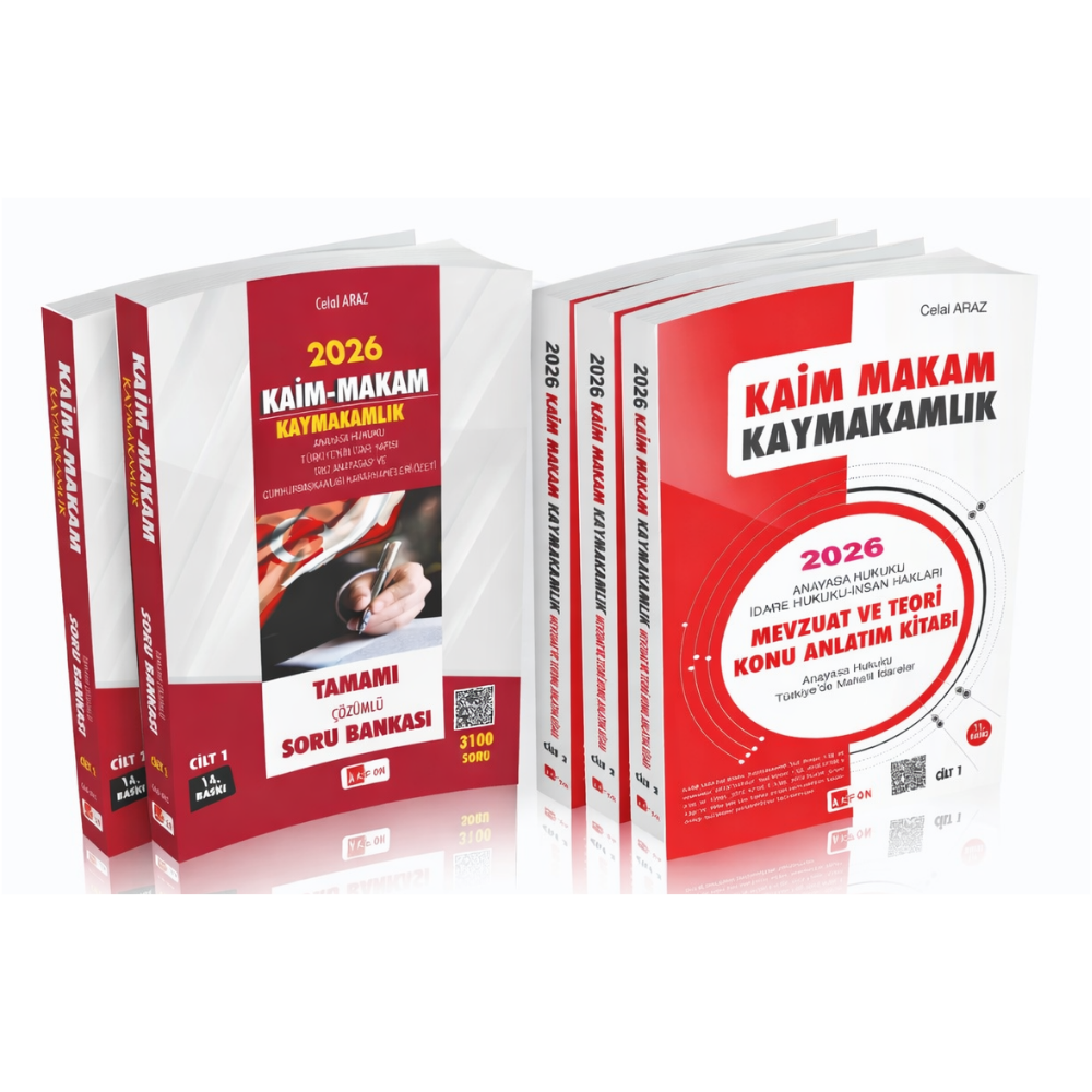 2026 Kaim Makam Kaymakamlık Mevzuat ve Teori Konu Anlatım Kitabı + Kaim Makam Kaymakamlık Mevzuat ve Teori Çözümlü Soru Bankası Celal Araz- Akfon Yayınları