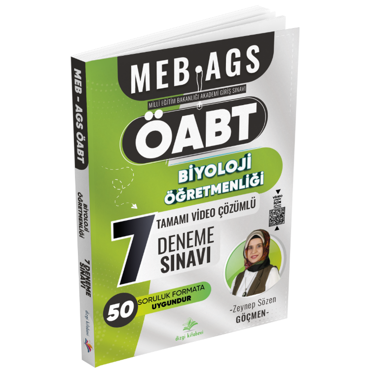 2026 Meb Ags ÖABT Biyoloji Öğretmenliği Tamamı Video Çözümlü 7 Deneme Sınavı Zeynep Sözen Göçmen Dizgi Kitap Yayınları