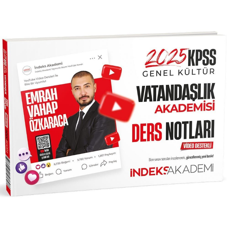 İndeks Akademi 2025 KPSS Vatandaşlık Akademisi Video Ders Notları - Emrah Vahap Özkaraca İndeks Akademi Yayıncılık