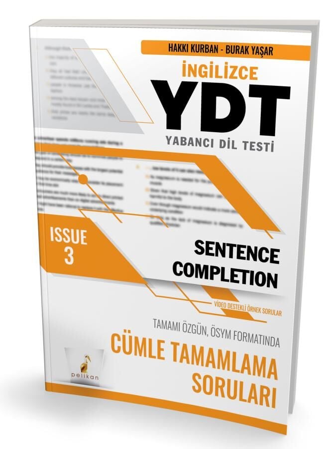 YDT İngilizce Sentence Completion Issue 3 Pelikan Yayınevi