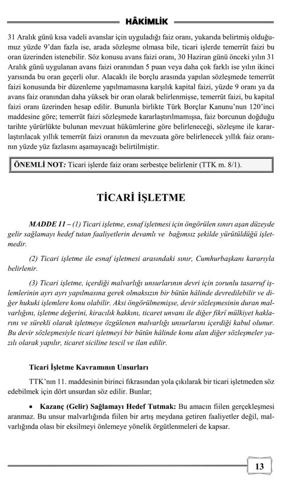 2023 Hâkimlik Ticaret Hukuku Ders Notları ve Soruları Monopol Yayınları