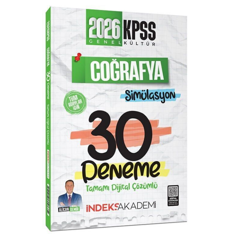 2026 KPSS Coğrafya Simülasyon 30 Deneme Çözümlü - Alican Demir İndeks Akademi Yayıncılık