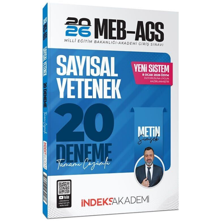 2026 MEB-AGS Sayısal Yetenek 20 Deneme Çözümlü - Metin Şimşek İndeks Akademi Yayıncılık