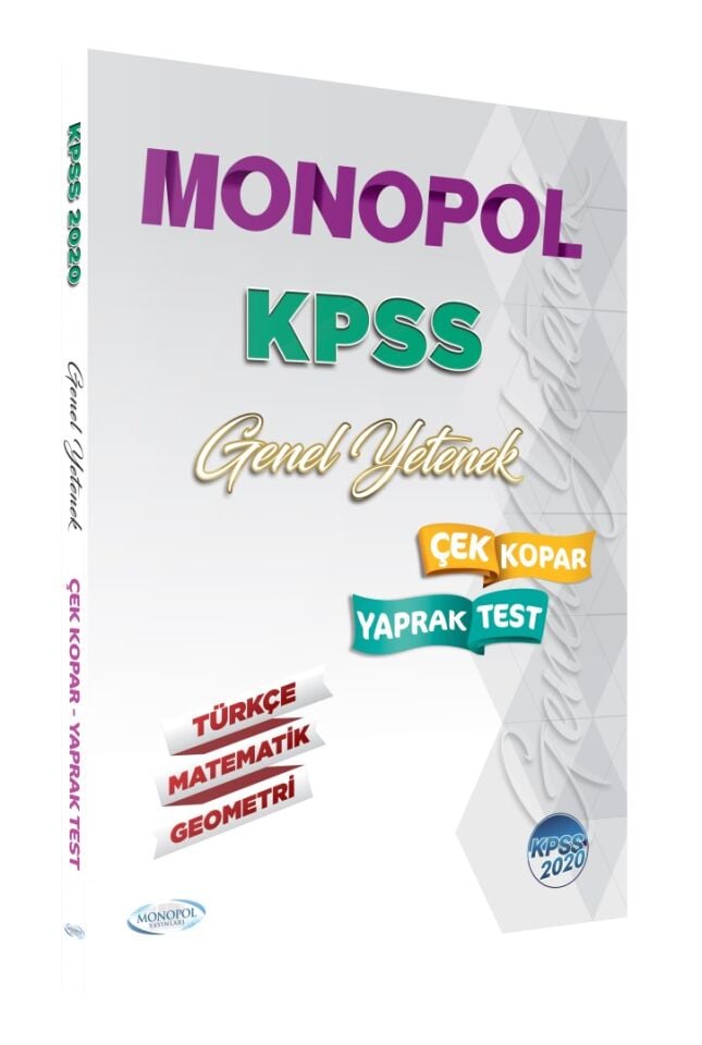2020 KPSS Genel Yetenek Çek Kopar Yaprak Test Monopol Yayınları