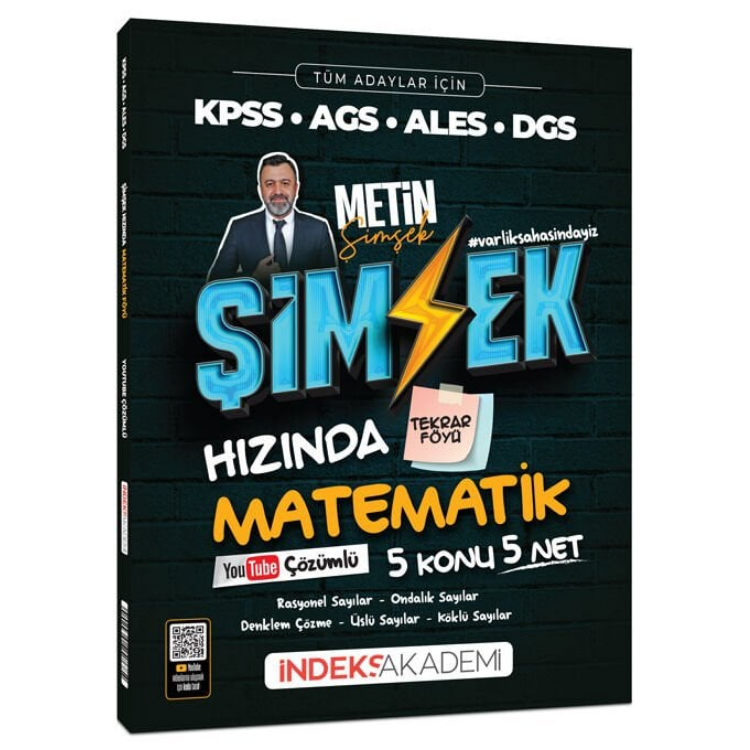 KPSS MEB-AGS ALES DGS Şimşek Hızında Matematik Tekrar Föyü Youtube Video Çözümlü - Metin Şimşek İndeks Akademi Yayıncılık