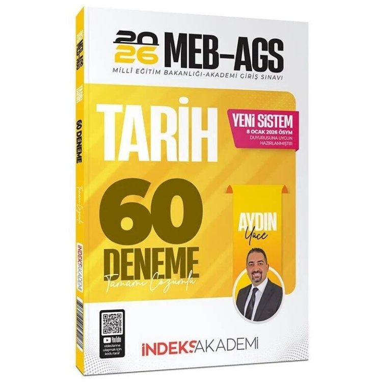 2026 MEB-AGS Tarih 60 Deneme Çözümlü - Aydın Yüce İndeks Akademi Yayıncılık
