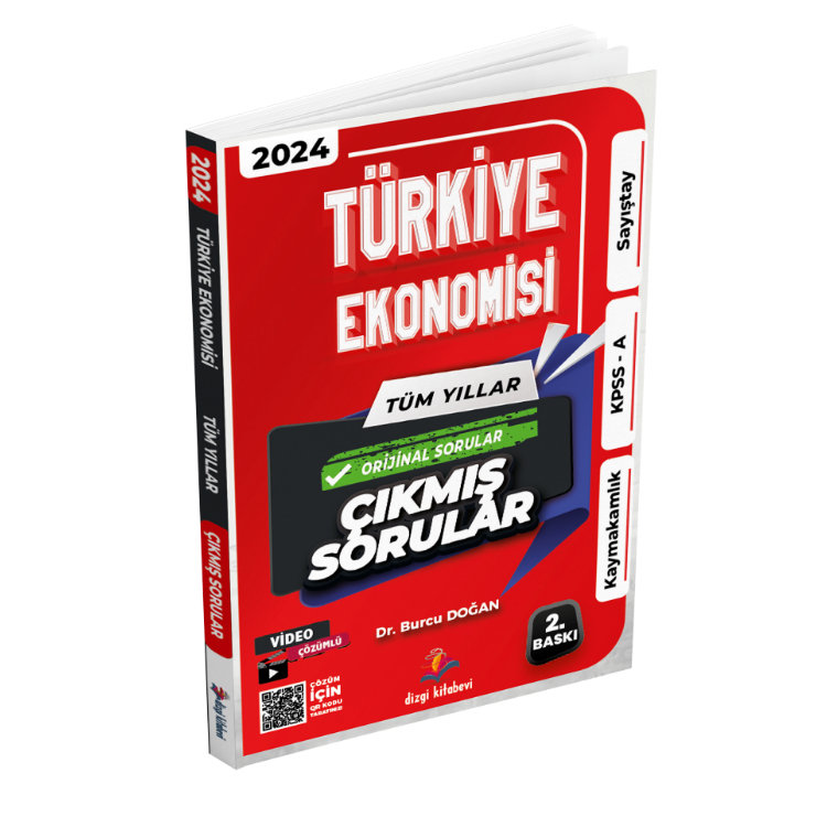 Türkiye Ekonomisi Kaymakamlık-KPSS-A-Sayıştay Tüm Yıllar Tamamı Video Çözümlü Çıkmış Sorular- Dr. Burcu Doğan 2024 Dizgi Kitap Yayınları