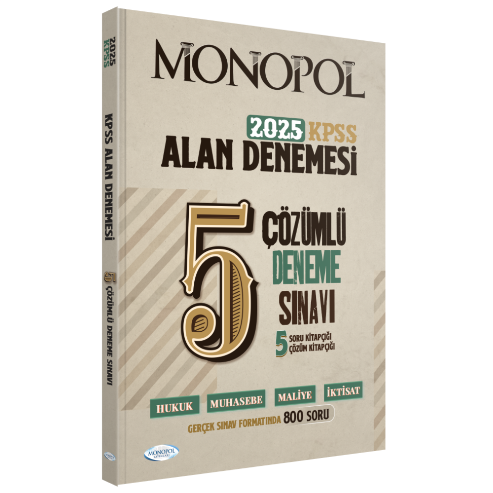 2025 KPSS Alan Bilgisi Tamamı Çözümlü 5 Deneme Sınavı Monopol Yayınları