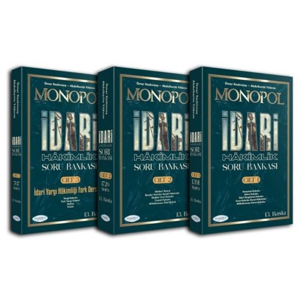 Monopol İdari Hâkimlik Açıklamalı Soru Bankası 13. Baskı (Cilt 1-2-3) Monopol Yayınları