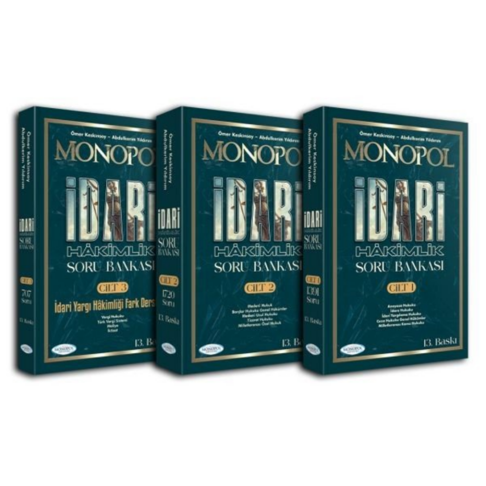 Monopol İdari Hâkimlik Açıklamalı Soru Bankası 13. Baskı (Cilt 1-2-3) Monopol Yayınları