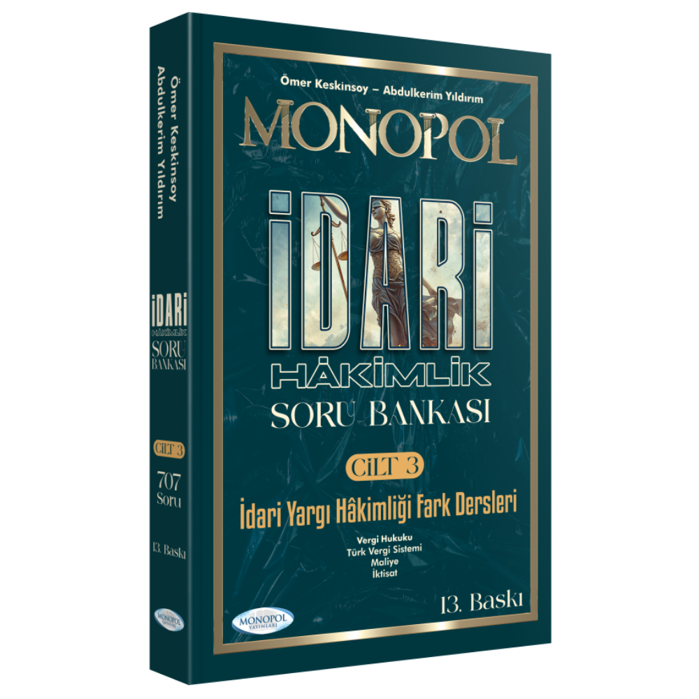 Monopol İdari Hâkimlik Fark Dersleri  Açıklamalı Soru Bankası 13. Baskı (Cilt-3) Monopol Yayınları