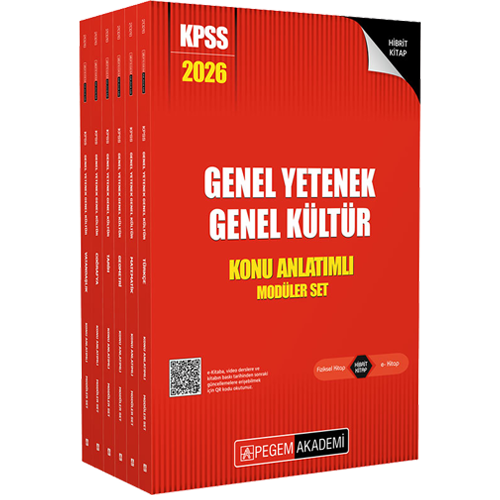 2026 KPSS Genel Yetenek Genel Kültür Lisans Konu Anlatımlı Modüler Set - (6 Kitap) Pegem Yayınları