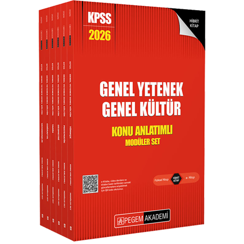 2026 KPSS Genel Yetenek Genel Kültür Lisans Konu Anlatımlı Modüler Set - (6 Kitap) Pegem Yayınları