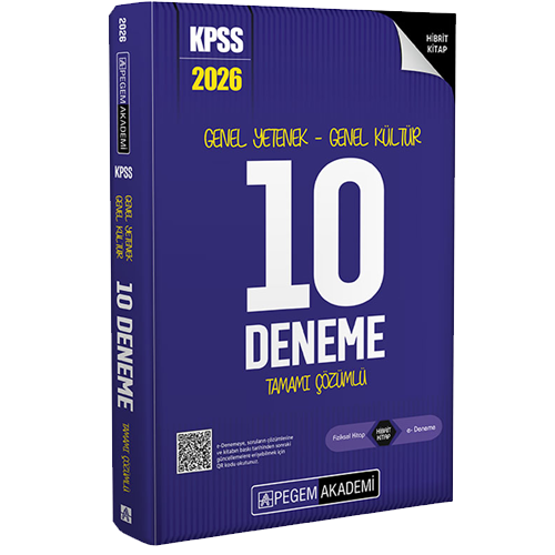 2026 KPSS Genel Yetenek Genel Kültür Tamamı Çözümlü 10 Deneme Pegem Yayınları