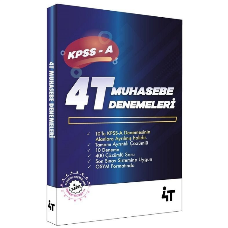 KPSS A Grubu Muhasebe 10 Deneme Çözümlü 4T Yayınları
