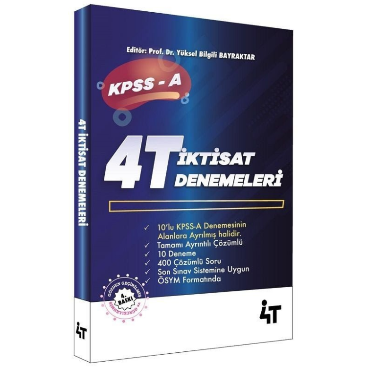 KPSS A Grubu İktisat 10 Deneme Çözümlü 4T Yayınları