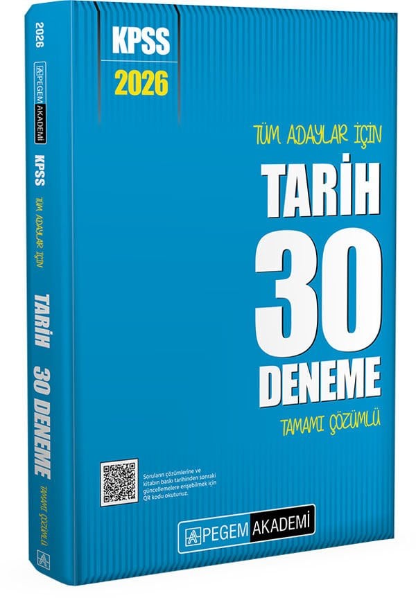 2026 KPSS Tüm Adaylar İçin Tarih 30 Deneme Tamamı Çözümlü Pegem Yayınları