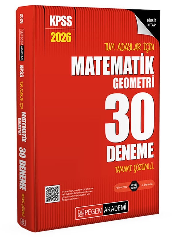 2026 KPSS Tüm Adaylar İçin Matematik-Geometri 30 Deneme Tamamı Çözümlü Pegem Yayınları