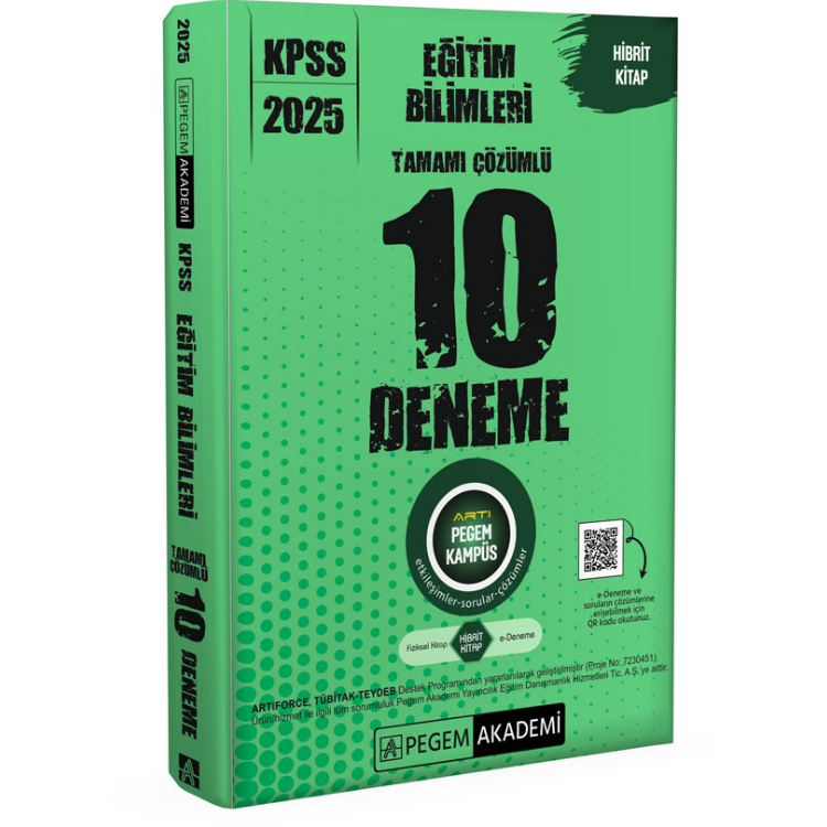 2025 KPSS Eğitim Bilimleri Tamamı Çözümlü 10 Deneme Pegem Yayınları