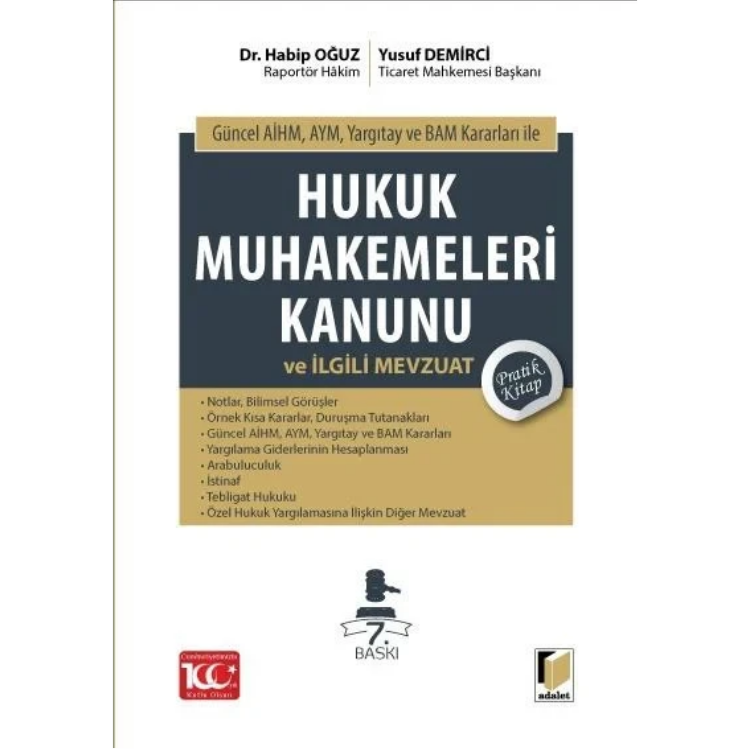 Hukuk Muhakemeleri Kanunu ve İlgili Mevzuat Pratik Kitap Adalet Yayınevi