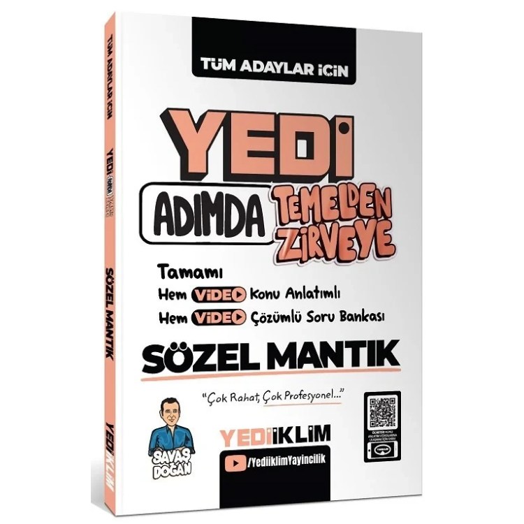 Yedi Adımda Temelden Zirveye Sözel Mantık Video Konu Anlatımlı Video Çözümlü Soru Bankası Yediiklim Yayınları