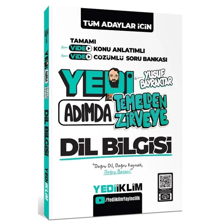 Tüm Adaylar İçin Yedi Adımda Temelden Zirveye Dil Bilgisi Video Konu Anlatımlı Video Çözümlü Soru Bankası Yediiklim Yayınları