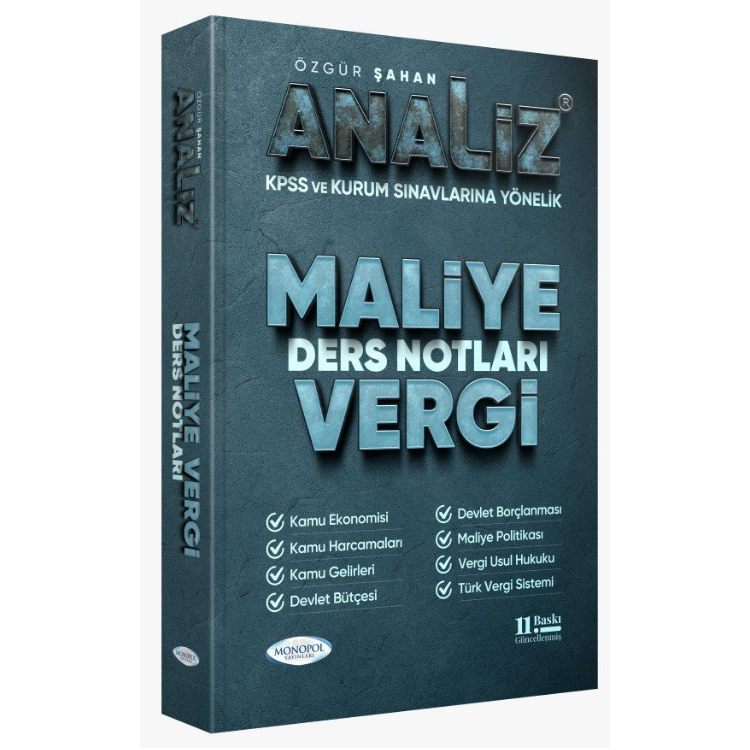 KPSS A Grubu Analiz Maliye Vergi Ders Notları 11. Baskı Monopol Yayınları