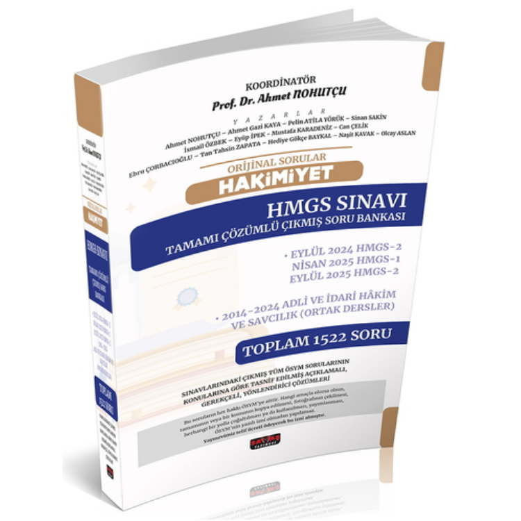 Orijinal Sorular HAKİMİYET HMGS Sınavı Çıkmış Soru Bankası Savaş Yayınları 2026