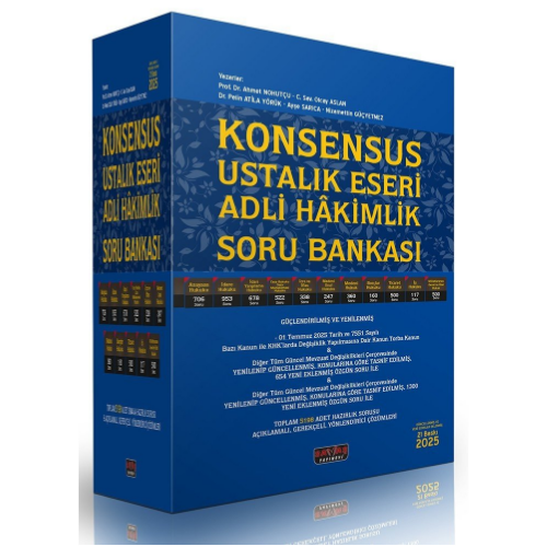 Konsensus Ustalık Eseri Adli Hakimlik Soru Bankası  Savaş Yayınları