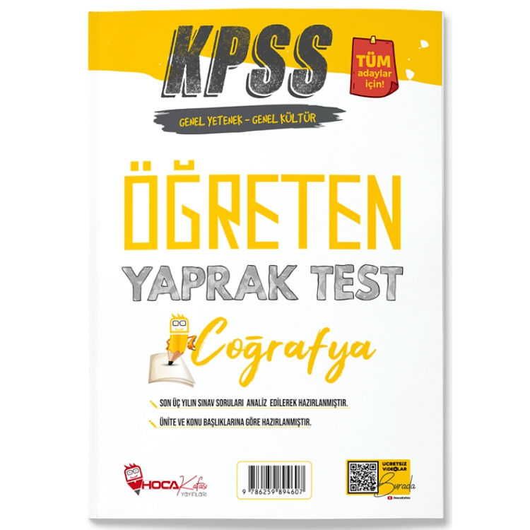 KPSS Coğrafya Öğreten Yaprak Test Hoca Kafası Yayınları