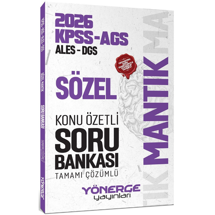 2026 KPSS MEB-AGS ALES DGS Sözel Mantık Konu Özetli Soru Bankası Çözümlü Yönerge Yayınları