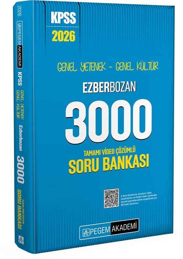 2026 KPSS Genel Yetenek Genel Kültür Ezberbozan 3000 Tamamı Video Çözümlü Soru Bankası Pegem Yayınları