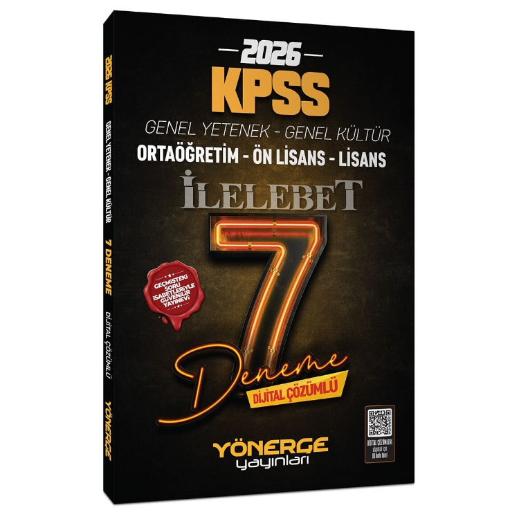 2026 KPSS Genel Yetenek Genel Kültür İlelebet 7 Deneme Çözümlü Yönerge Yayınları